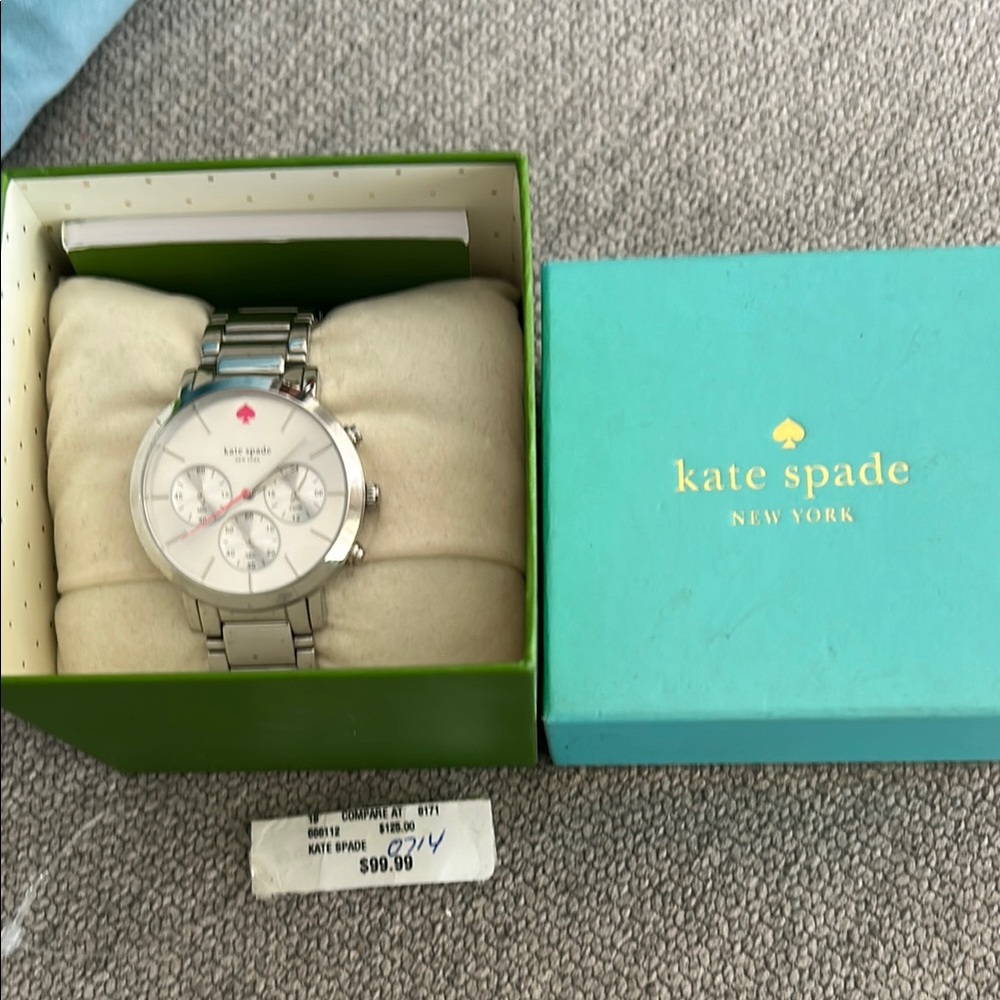 Kate Spade Silver Watch with White Dial